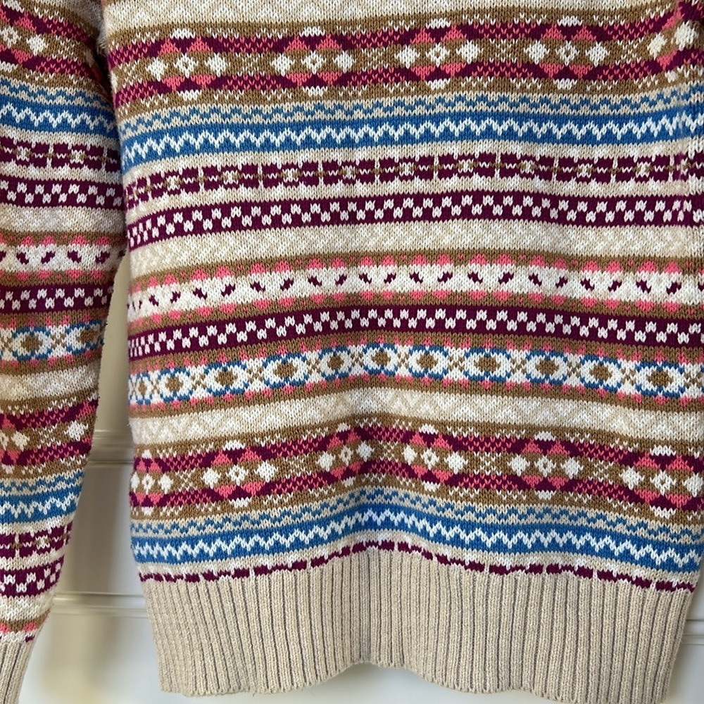 J Crew wool Fair Isle Knit Crewneck sweater size xsmall Ercu Multicolor EUC - Picture 7 of 11